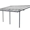 New Aanleunende Pergola In Aluminium 15,1M Antraciet Alvaro - L497Xd305Xh240/285 Cm Prieel, Pergola, Gazebo En Kiosk