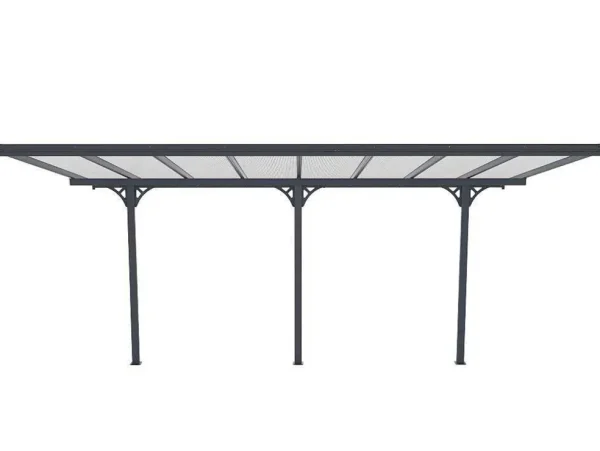 New Aanleunende Pergola In Aluminium 15,1M Antraciet Alvaro - L497Xd305Xh240/285 Cm Prieel, Pergola, Gazebo En Kiosk