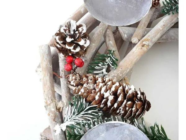 Shop Adventskrans Rond Hout Zonder Kaarsen, Met Kaarsen, Rood Decoratieobject Voor Binnen