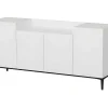 Discount Annalisa Multifunctioneel Kabinet, Wit, Zwart, 160X42X75 Cm, Buffetkast