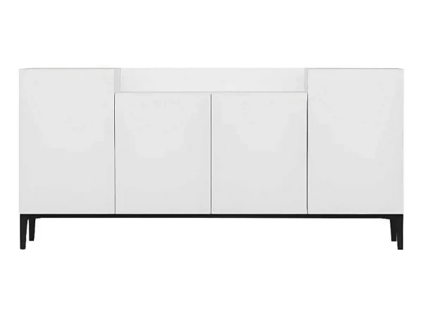 Discount Annalisa Multifunctioneel Kabinet, Wit, Zwart, 160X42X75 Cm, Buffetkast