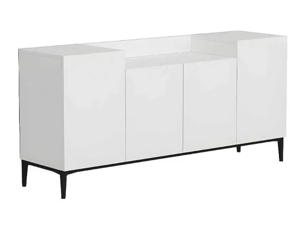 Discount Annalisa Multifunctioneel Kabinet, Wit, Zwart, 160X42X75 Cm, Buffetkast