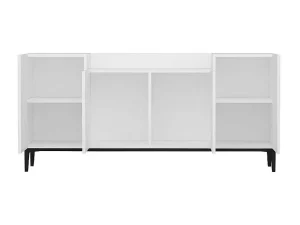 Discount Annalisa Multifunctioneel Kabinet, Wit, Zwart, 160X42X75 Cm, Buffetkast