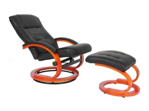 Shop Aprilia Relaxfauteuil Met Kruk, Zwart Fauteuil Kunstleer