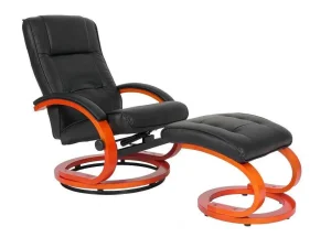 Shop Aprilia Relaxfauteuil Met Kruk, Zwart Fauteuil Kunstleer