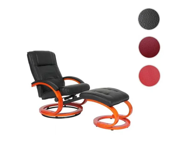 Shop Aprilia Relaxfauteuil Met Kruk, Zwart Fauteuil Kunstleer