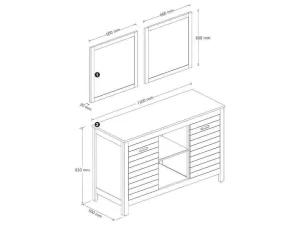 Best Badkamermeubel Van Acaciahout Met Dubbele Wastafel En Spiegels - 130 Cm - Pulukan Dubbele Wastafel