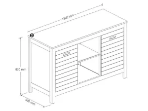 Sale Badkamermeubel Van Acaciahout Met Enkele Wastafel - 130 Cm - Pulukan Dubbele Wastafel