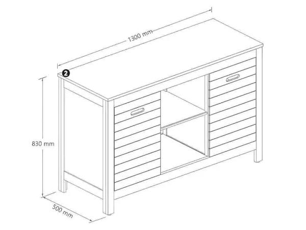 Sale Badkamermeubel Van Acaciahout Met Enkele Wastafel - 130 Cm - Pulukan Dubbele Wastafel