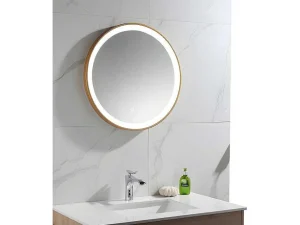 Outlet Badkamerspiegel Rond Met Led-Verlichting Numea - L60 X H60 Cm - Goudkleurig Accessoires & Spiegels