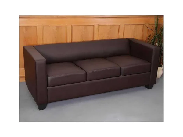 Sale 3-2-1 Bankstel Lille (3-Delig), Kunstleer, Koffie Set Zitbank + Fauteuil