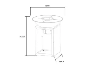 Flash Sale Barbecue Plancha Brasero Op Houtskool Met Opbergruimte 80 X 80 X 96 Cm, Zwart - Ignos Buitenkeuken