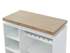 Outlet Barmeubel Halo Ii - Wit Gelakt Mdf - Leds - Wit En Eik Barmeubel