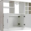 New Barmeubel, Laag Dressoir Met Opbergruimte - Mdf - Eigentijdse Stijl - Kleuren: Grijs En Wit Barmeubel