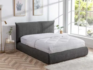 Flash Sale Bed 160 X 200 Cm - Ribfluweel - Antraciet - Sonetri Fluwelen Bed