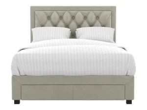 Clearance Bed Met Opbergruimte - Stof - Kleur: Champagne - 180 X 200 Cm - Leopold Fluwelen Bed