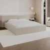 Hot Bed Met Opbergruimte 160 X 200 Cm - Ribfluweel - Beige + Matras - Timano Fluwelen Bed