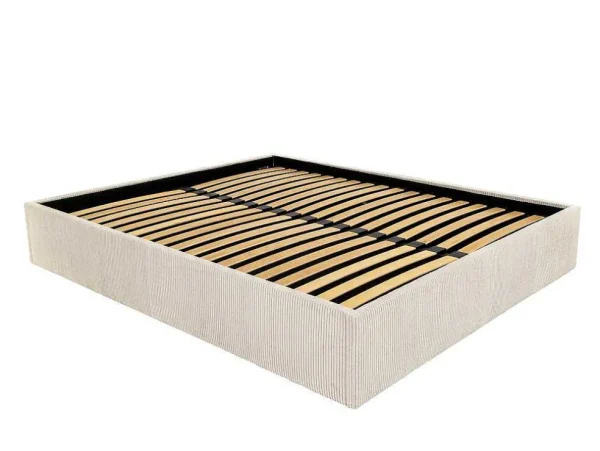 Discount Bedbodem Met Opbergruimte 140 X 190 Cm Van Beige Ribfluweel - Pontos Van Ysmee Bedbodem