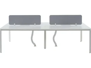 Flash Sale Benchbureau Voor 4 Personen - Wit - L140 Cm - Met Afscheidingen - Downtown Kantoormeubilair