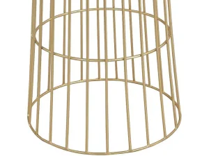 Cheap Bloembak Met Draadstructuur Van Metaal - D30 X H71 Cm - Goudkleurig - Cemoro Aanbiedingen: Woonaccessoires