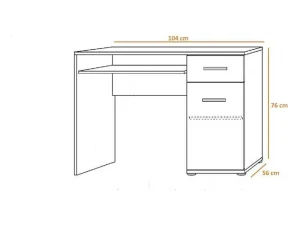 Clearance Bureau Firenze - Sonoma - 104X50X75 Cm - Bureaumeubel