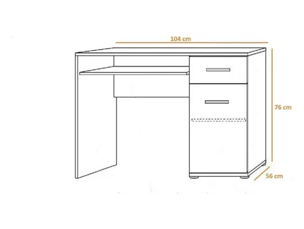 Clearance Bureau Firenze - Sonoma - 104X50X75 Cm - Bureaumeubel