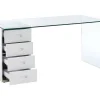 Best Sale Bureau Muriel Met Opbergruimte - 4 Laden - Gehard Glas & Mdf Bureaumeubel