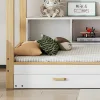 Flash Sale Cabinebed 90X200Cm Met Uitschuifbaar Onderschuifbed 90X190Cm - 4 Planken Op Bed - Structuur Massief Grenen - Wit Bed Met Slaaplade