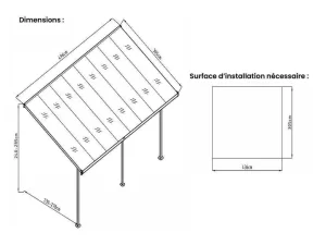 Store Carport Pergola Voor Tegen De Muur Van Aluminium 15,1 M Wit Alvaro Prieel, Pergola, Gazebo En Kiosk