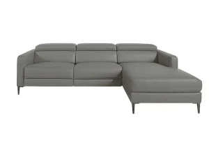 Sale Chaise Longue Bank In Donkergrijs Leer Met Relaxmechanisme 6126 Hoekbank