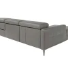 Store Chaise Longue Bank In Donkergrijs Leer Met Relaxmechanisme 6125 Hoekbank