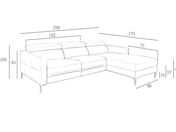 Sale Chaise Longue Bank In Donkergrijs Leer Met Relaxmechanisme 6126 Hoekbank