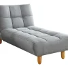 New Chaise Longue Klik-Klak Van Stof - Grijs Chaise Longue