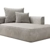 Fashion Chaise Longue Met Hoek Rechts Van Beige Ribfluweel Pineta Chaise Longue