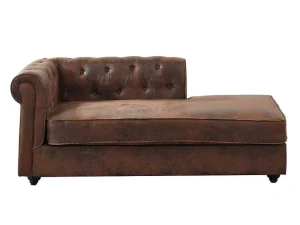 Fashion Chesterfield Chaise Longue - Hoek Rechts - Shirel Van Microvezel Met Lived-In Leeraspect Chaise Longue