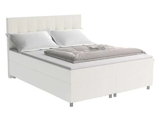 Fashion Complete Boxspringset Met Hoofdbord + Bedbodems + Matras + Dekmatras Siero Van Ysmee - 180 X 200 Cm - Stof - Ivoor Boxspringbed