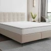 Best Complete Set Met Boxspring En Gecapitonneerd Hoofdbord + Bedbodem + Matras + Topmatras - 180 X 200 Cm - Stof - Beige - Inao Van Ysmee Boxspringbed