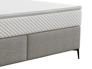 Flash Sale Complete Set Met Boxspring En Gecapitonneerd Hoofdbord + Bedbodem + Matras + Topmatras - 160 X 200 Cm - Stof - Lichtgrijs - Inao Van Ysmee Boxspringbed