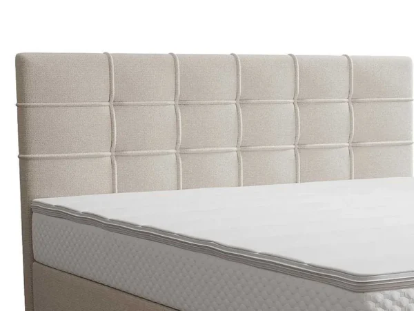 Flash Sale Complete Set Met Boxspring En Gecapitonneerd Hoofdbord + Bedbodem + Matras + Topmatras - 160 X 200 Cm - Stof - Beige - Inao Van Ysmee Boxspringbed