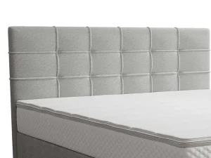 Flash Sale Complete Set Met Boxspring En Gecapitonneerd Hoofdbord + Bedbodem + Matras + Topmatras - 160 X 200 Cm - Stof - Lichtgrijs - Inao Van Ysmee Boxspringbed