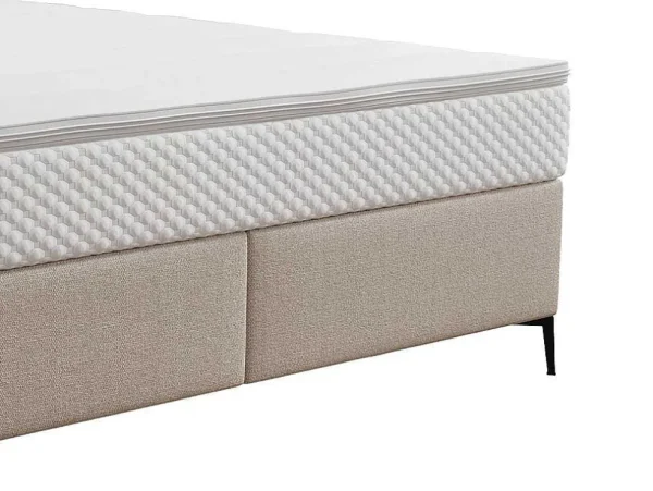 Flash Sale Complete Set Met Boxspring En Gecapitonneerd Hoofdbord + Bedbodem + Matras + Topmatras - 160 X 200 Cm - Stof - Beige - Inao Van Ysmee Boxspringbed