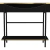 Fashion Consoletafel Met 1 Plank En 1 Nis - Zwart En Goudkleurig - Meriova Sidetable