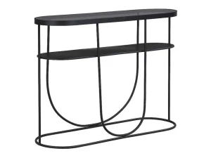 Flash Sale Consoletafel Met 1 Plank Van Metaal En Gerookt Glas - Zwart En Transparant - Pretoria Sidetable