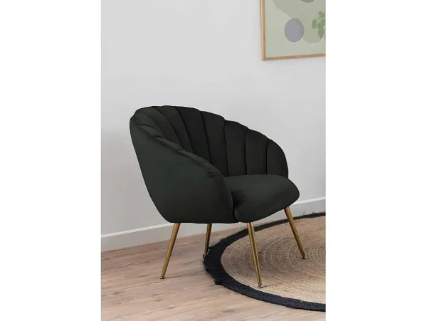 Online Dano Fauteuil Lounge Fauteuil Groen, Messing. Fauteuil Met Holle Rugleuning