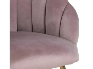 Clearance Dany Fauteuil Loungestoel Oudroze, Messingkleurig. Fauteuil Met Holle Rugleuning