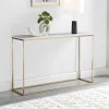 Clearance Design Sidetable Aretha - Marmer En Metaal - Wit En Goudkleurig - Van Sidetable