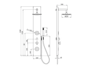 Flash Sale Douchekolom Met Massagestralen Jubida - Zwart - 20*130 Cm Douchekolom