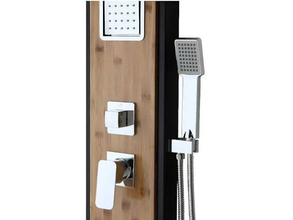 Fashion Douchekolom Met Massagestralen Dalima - Tropische Regen - Bamboepaneel - 22 X 145Cm Douchekolom