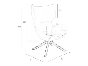 Outlet Draaifauteuil In Eco-Leer 5072 Fauteuil Kunstleer