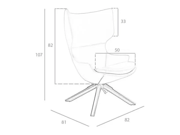 Outlet Draaifauteuil In Eco-Leer 5072 Fauteuil Kunstleer